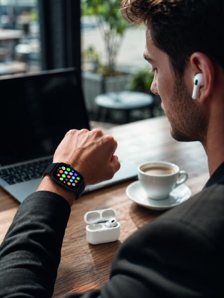 Bluetooth Arama Özellikli Akıllı Saat Seti Kablosuz Kulaklık Hediyeli, Android & iOS Uyumlu