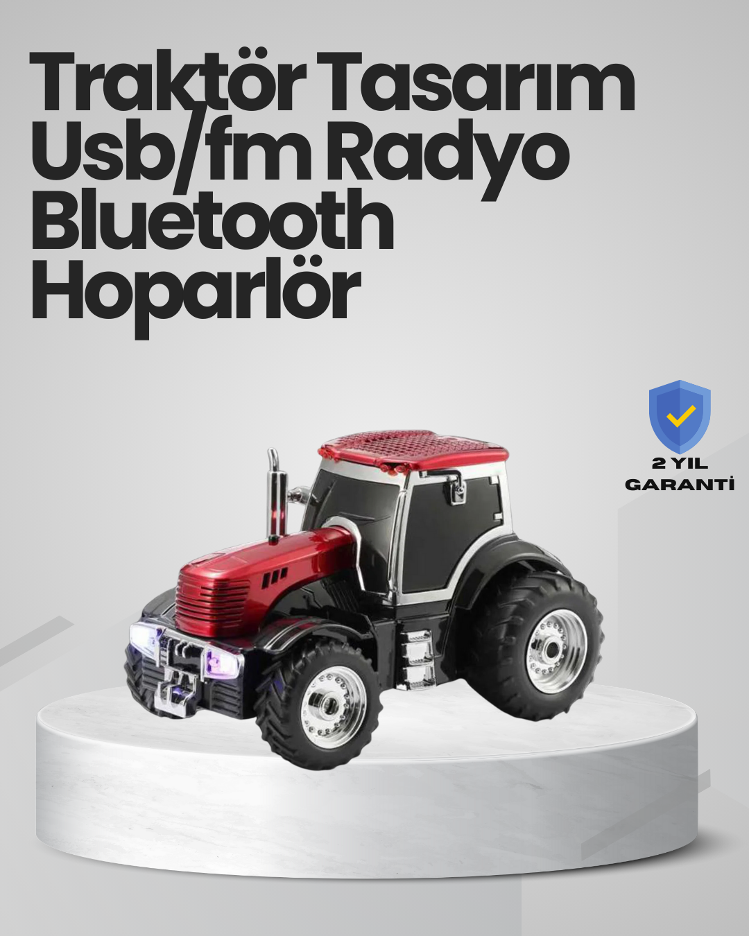 YamanHobi Retro Araç Tasarımlı Bluetooth Hoparlör 12W TWS FM Radyolu Kırmızı