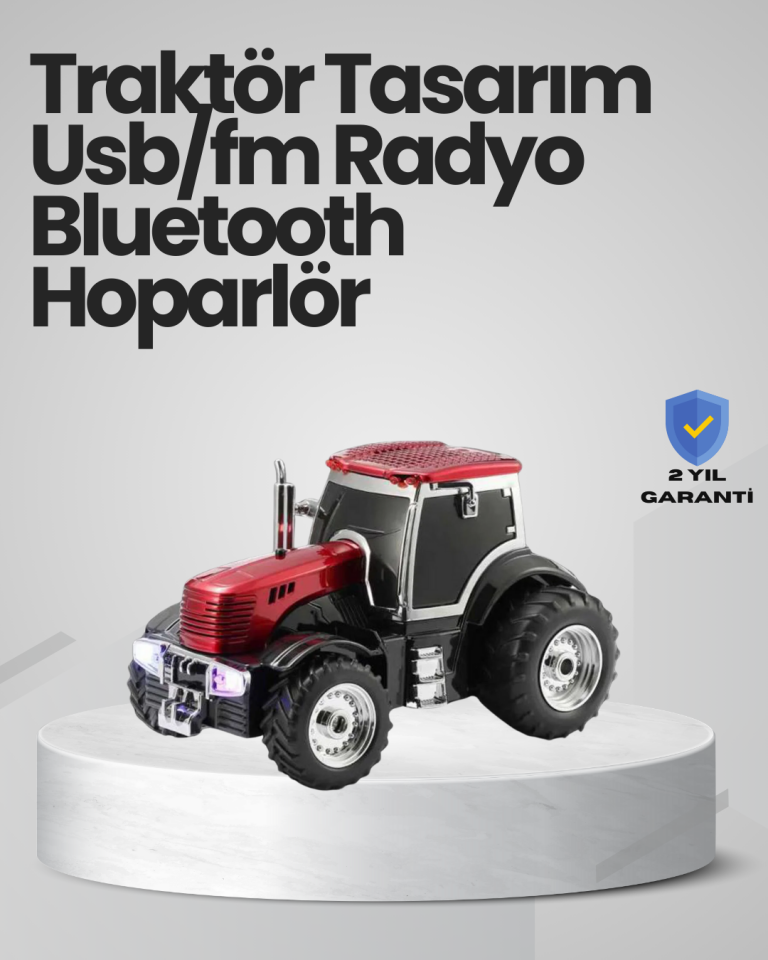 YamanHobi Retro Araç Tasarımlı Bluetooth Hoparlör 12W TWS FM Radyolu Kırmızı