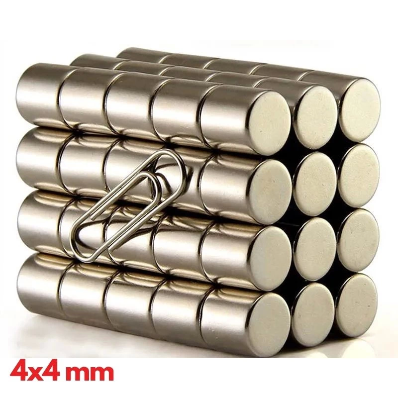 20 Adet 4x4 mm Yuvarlak Neodyum Mıknatıs N35 Güçlü Magnet Nikel Kaplama ( Lisinya )
