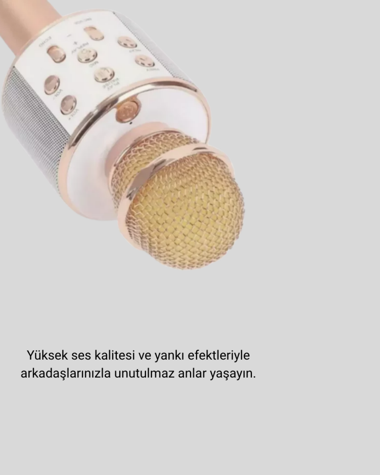Karaoke Mikrofonu Bluetooth USB AUX Girişli Yankı Efektli - Lisinya