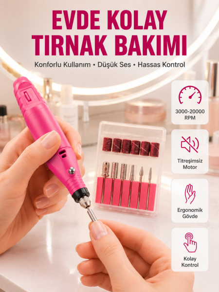 6 Uçlu Elektrikli Manikür Pedikür Seti Yeni Nesil - Lisinya
