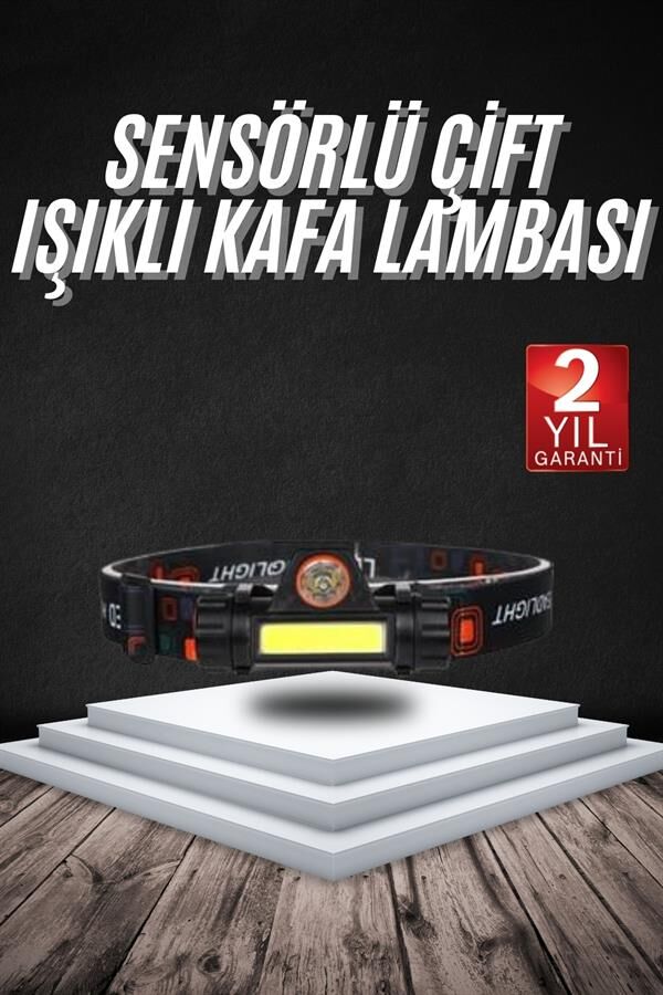 Kafa Lambası Çalışma Işığı Süper Parlak Mıknatıslı Lityum Lion Pilli - Lisinya
