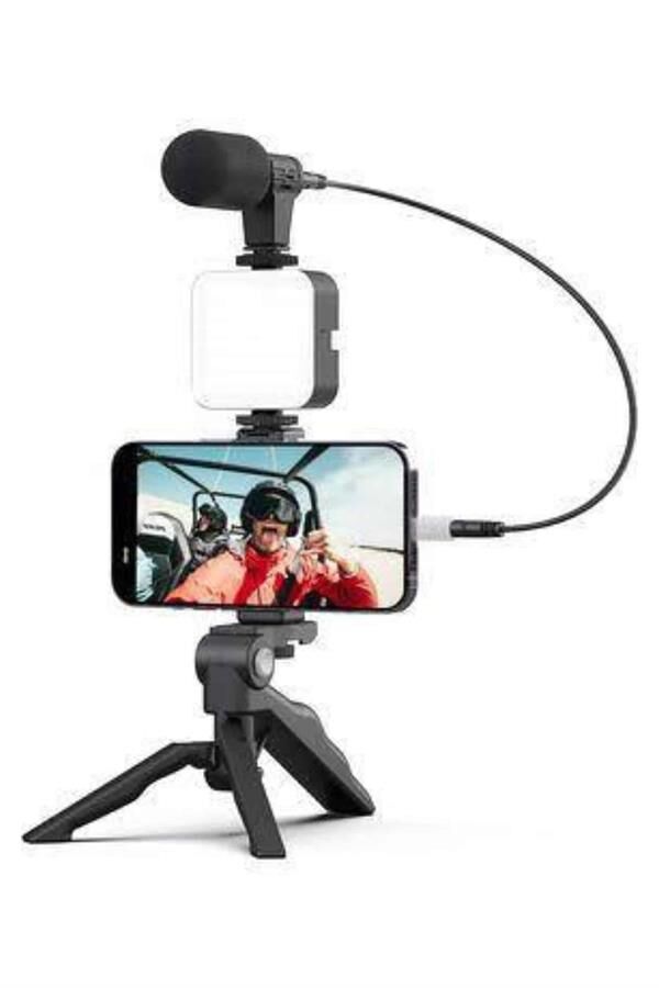 Video Making Kit Telefon Tutucu Vlog Video Mini Led Işıklı - Lisinya