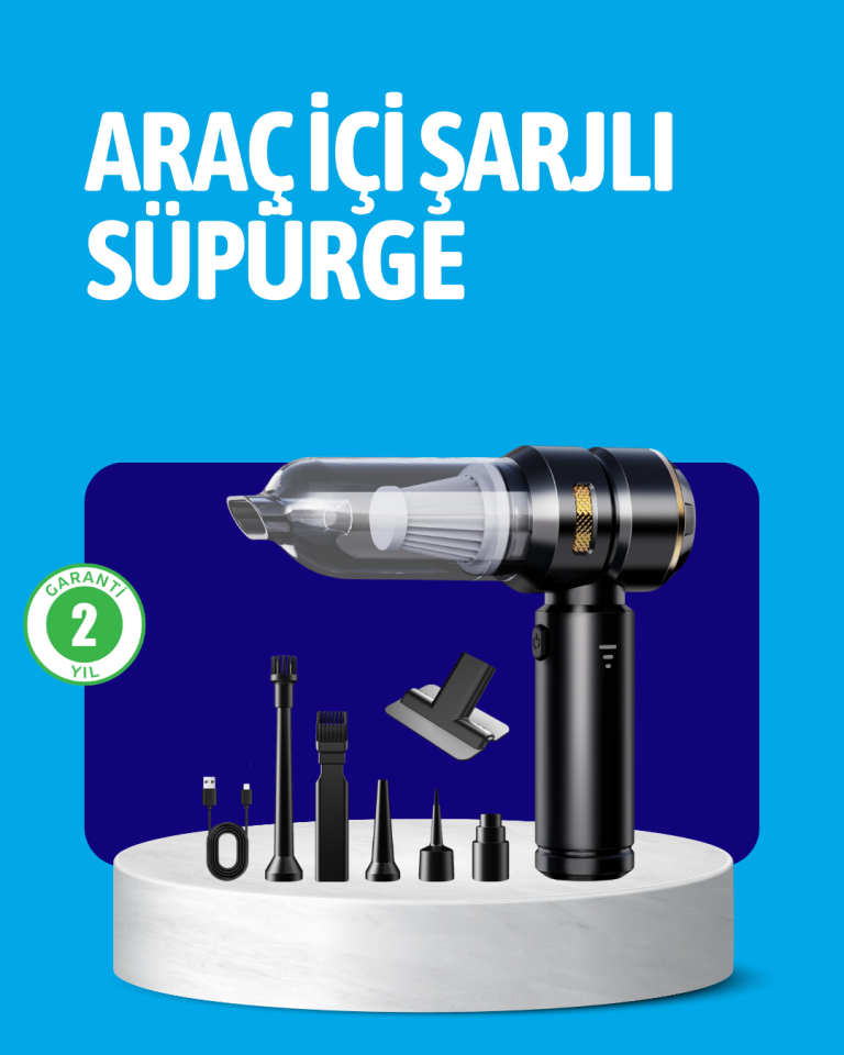 HEPA Filtreli Sessiz Çalışan Kablosuz Şarjlı Mini Süpürge - Lisinya