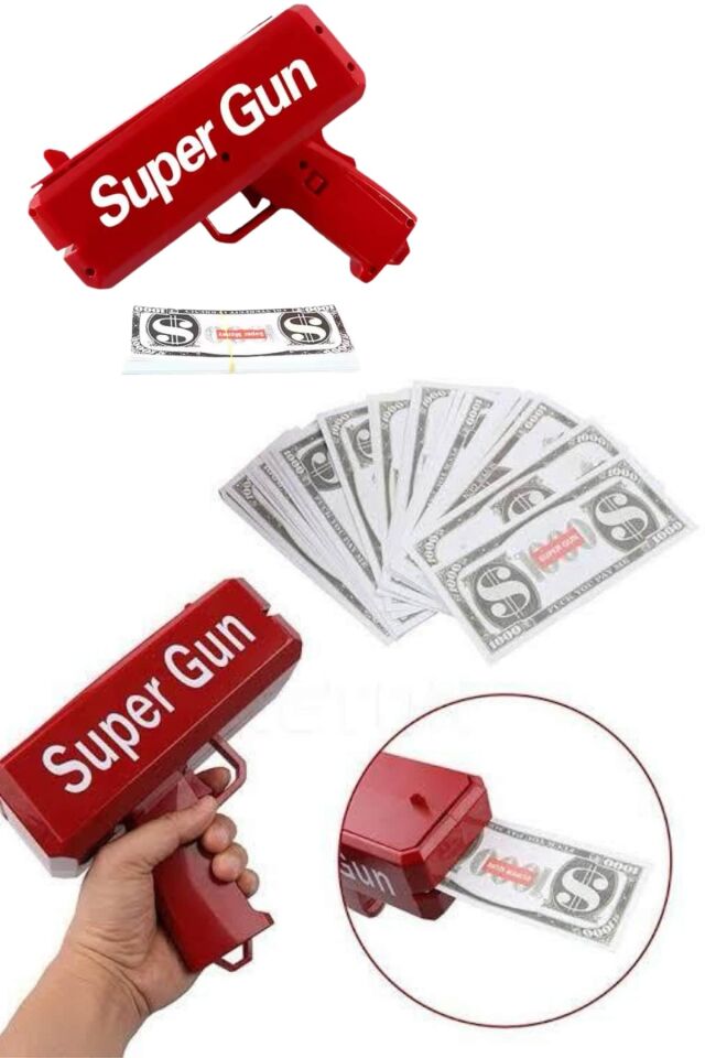 Para Dolar Atma Makinası Super Money Gun Para Saçma Fırlatma Tabancası - Lisinya