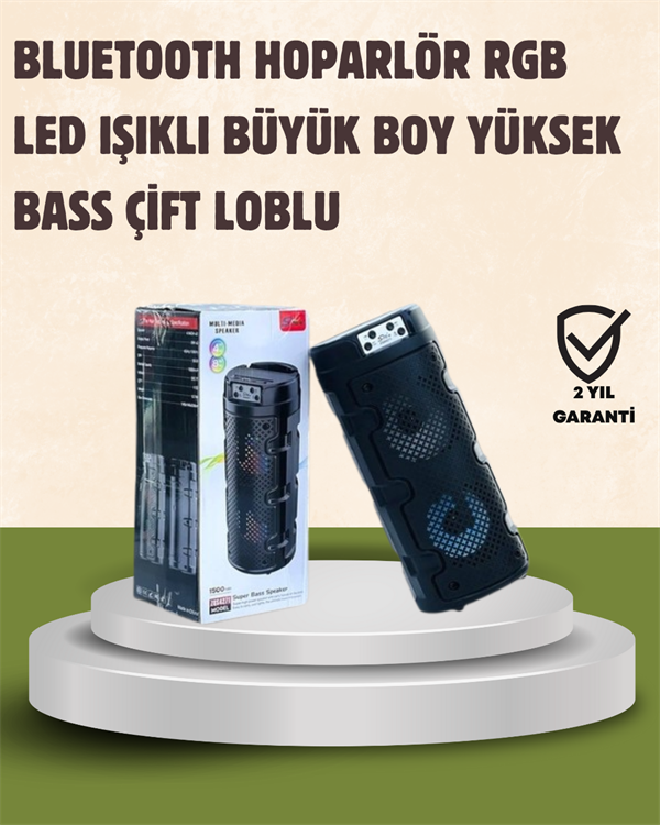 YamanHobi Çift Sürücülü Bluetooth Hoparlör USB SD AUX Destekli Siyah