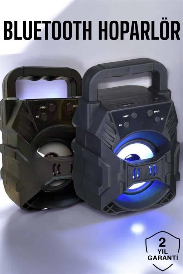 Taşınabilir Bluetooth Hoparlör Led Işıklı Uzun Pil Ömrü - Lisinya