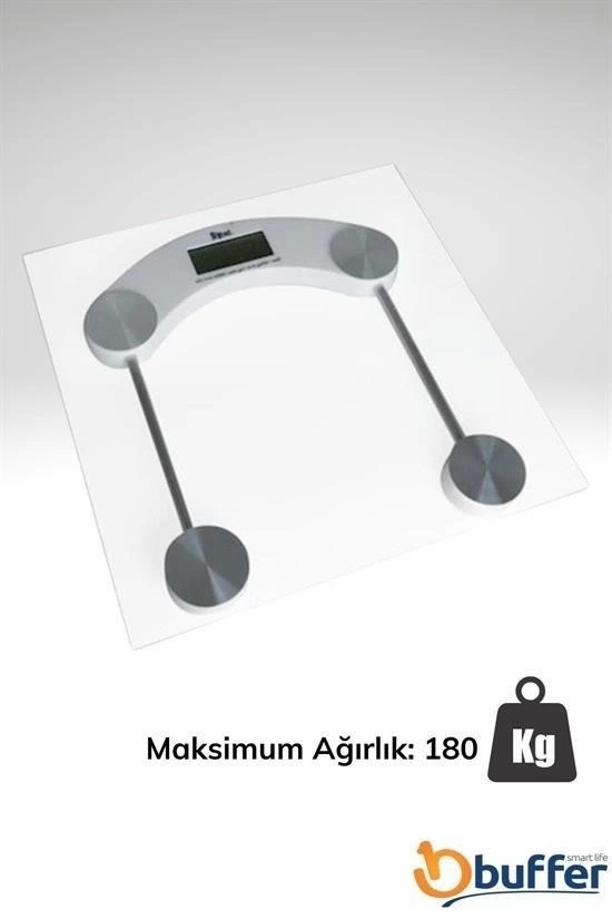 Dijital Kare Cam Baskül Darbelere Karşı Dayanıklı Terazi Yüksek Hassasiyetli Tartı Tf 1052 ( Lisinya )