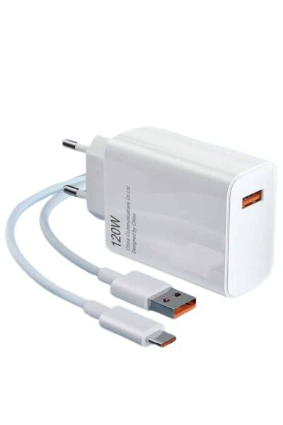 Type C Yüksek Hızlı Şarj Aleti Beyaz 120W Ultra Uzun Ömürlü