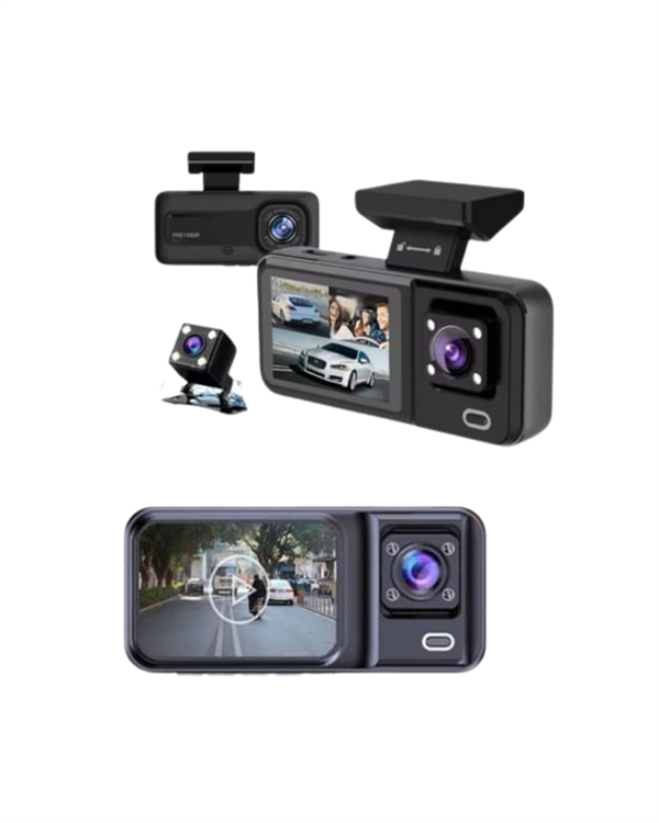 1080p Ön, 720p Arka ve İç Kamera ile %100 Kapsama – Gece Görüşlü Araç Kamerası - Lisinya