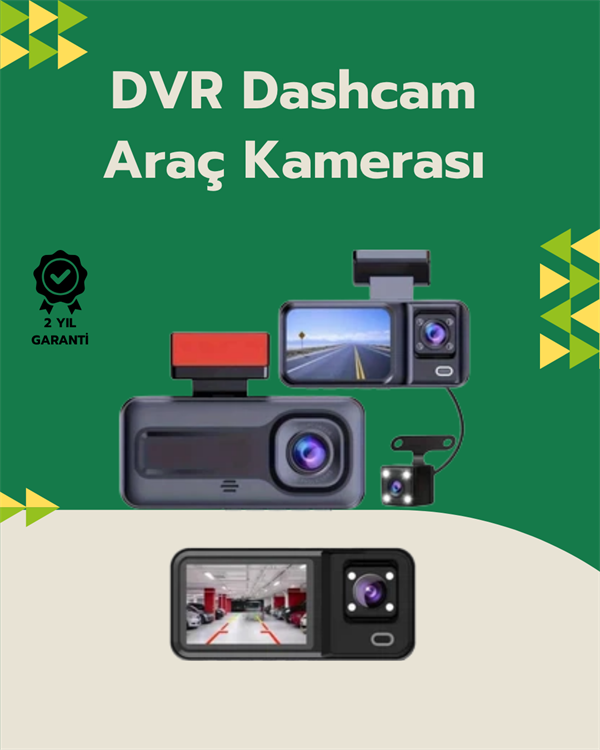 Tam Kapsamlı Araç Güvenliği: 3 Kameralı Full HD Kayıt Sistemi ile Ön, İç ve Arka Görüş - Lisinya