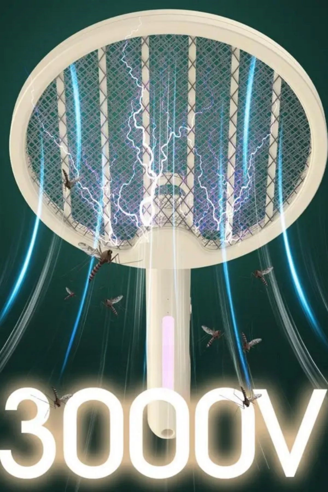 Tenis Raketi Tipi Masaüstü Olabilen Gece Lambalı Sinek Kovucu,öldürücü Raket ( Lisinya )
