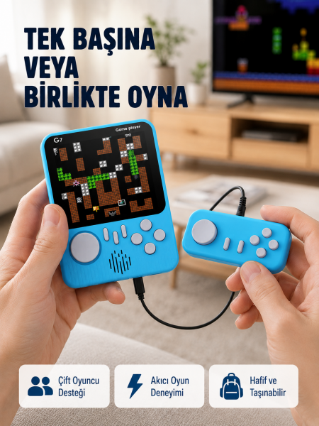 TV Bağlantılı Çift Oyunculu Şarjlı Retro Gamepad Seti