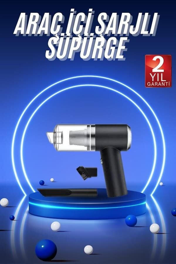 Vakumlu Süpürge Şarjlı Elektrikli Mini Taşınabilir Uzun Ömürlü Hazneli - Lisinya