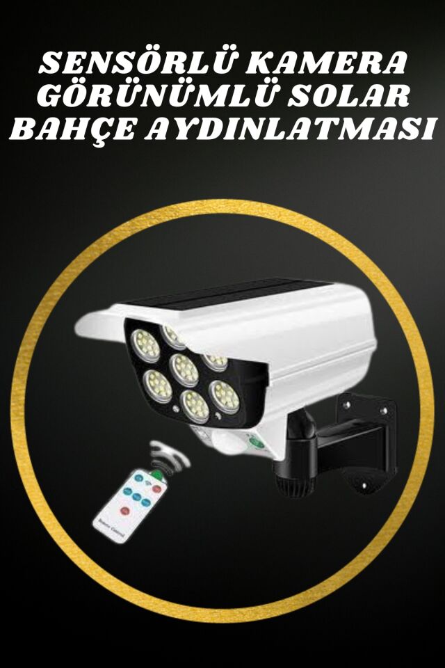 Solar Lamba Kamera Görünümlü Duvar Lambası Dönebilen Bahçe Aydınlatması - Lisinya