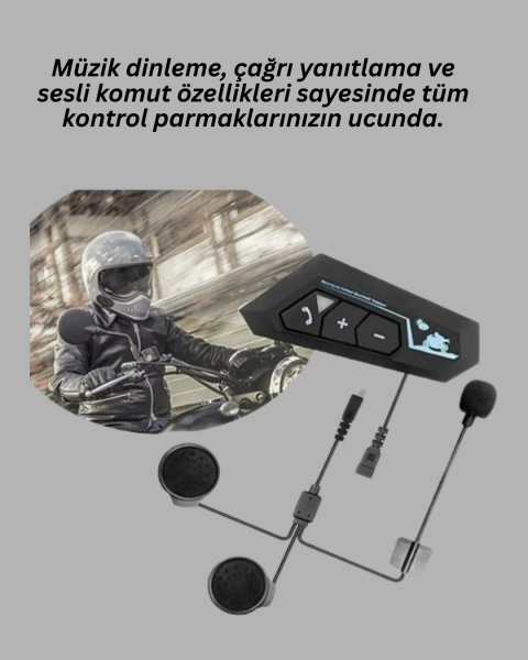 BT22 Motosiklet Kask İçi Bluetooth Kulaklık İnterkom Destekli Yeni Nesil - Lisinya