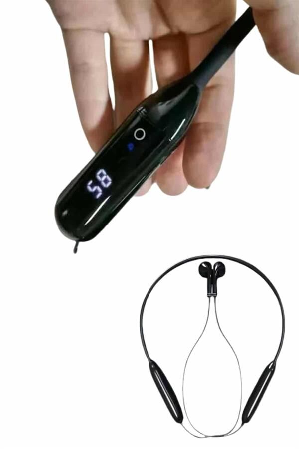 100 Saat Kablolu Boyun Askılı Dijital Göstergeli Bluetooth Kulaklık - Lisinya