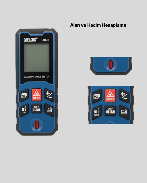 50 Metre Lazer Ölçüm Cihazı Alan ve Mesafe Hesaplama Yeni Nesil