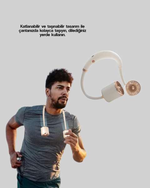 Katlanabilir Asılabilir Fan USB Şarjlı Hafif ve Sessiz Tasarım - Lisinya