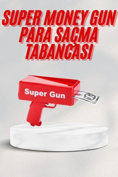 Kırmızı Parti Oyuncağı Para Saçma Fırlatma Tabancası Makinesi Super Money - Lisinya