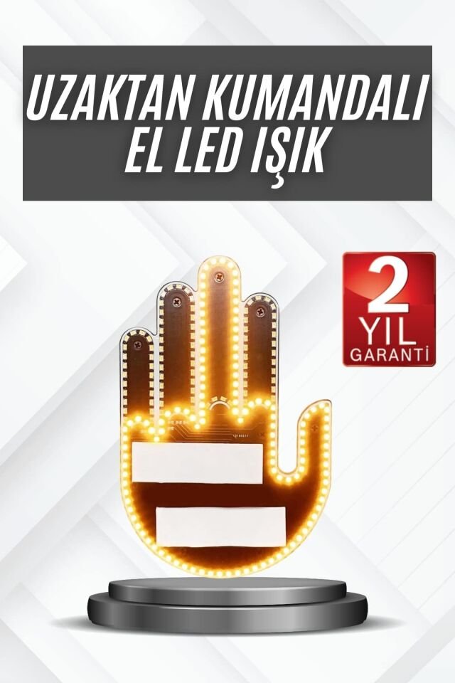 Uzaktan Kumandalı El Orta Parmak Led Araç Camına Özel - Lisinya