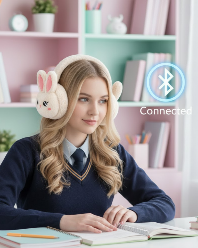 Kablosuz Tavşan Tasarımlı Bluetooth Kulaklık TF Kart Destekli - Lisinya
