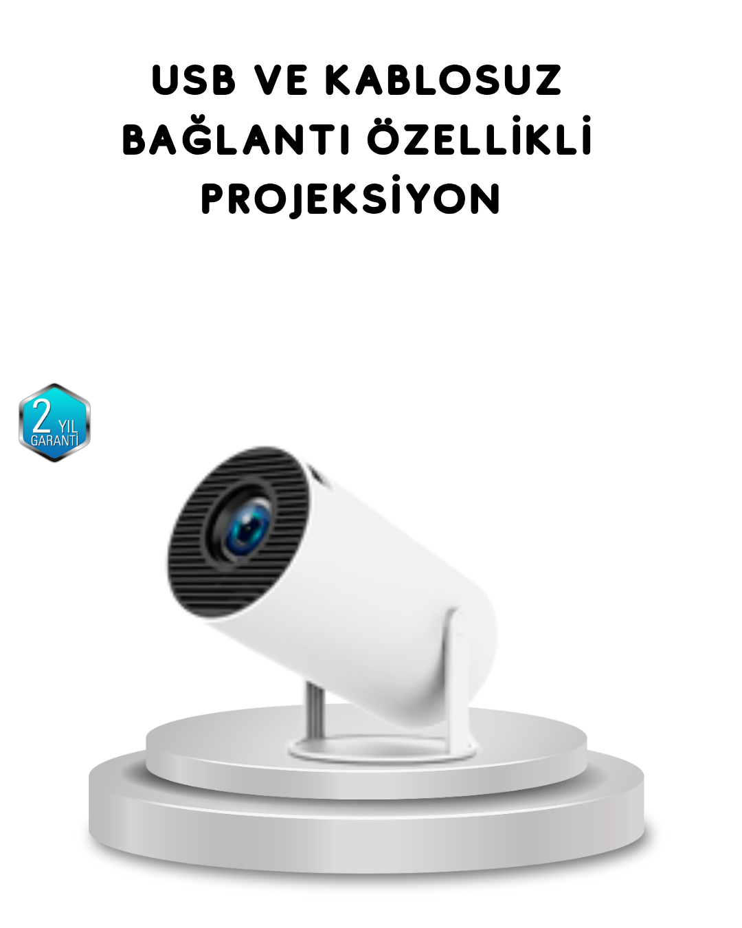 Full HD 4K Uyumlu Projeksiyon Cihazı 130 İnç Geniş Ekran Destekli - Lisinya