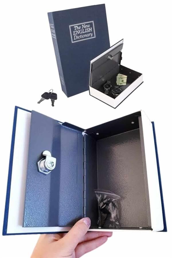 Gizli Kasa Kilitli Sözlük Görünümlü 18cm Gizli Kasa Büyük Boy Anahtarlı - Lisinya