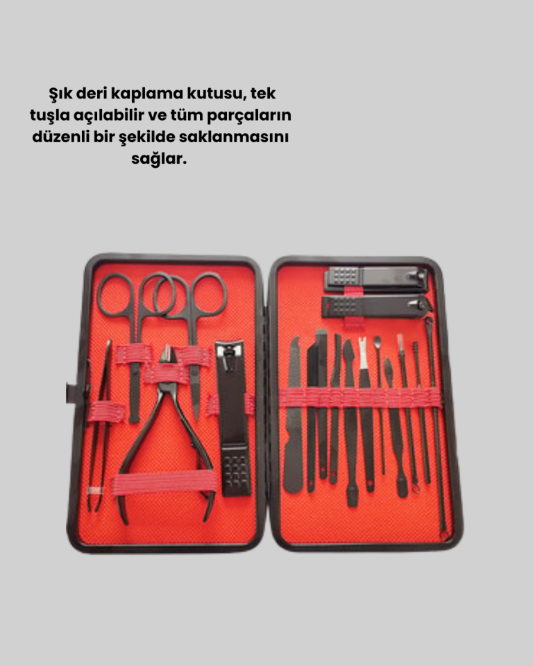 17 Parçalık Deri Kaplamalı Manikür Seti - Lisinya