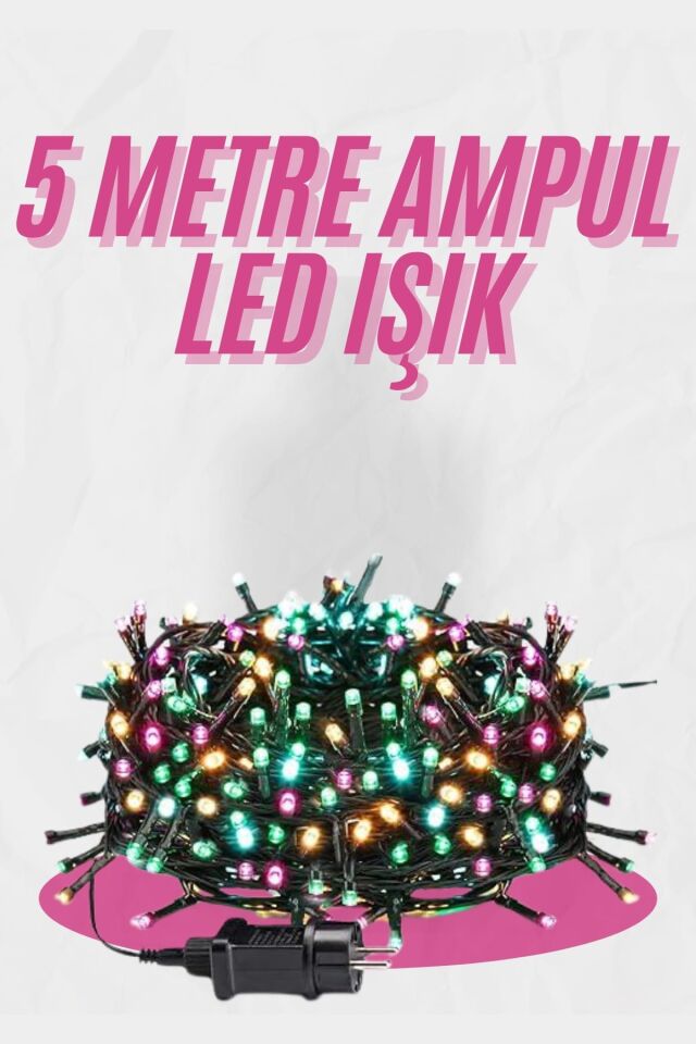 5 Metre Ampul LED Işık Renkli RGB Çok Renkli Led Aydınlatma - Lisinya