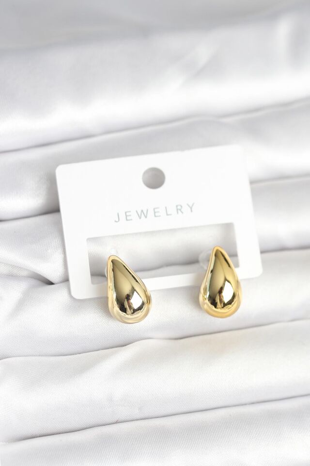 Gold Renk Damla Küpe 17 mm - Lisinya
