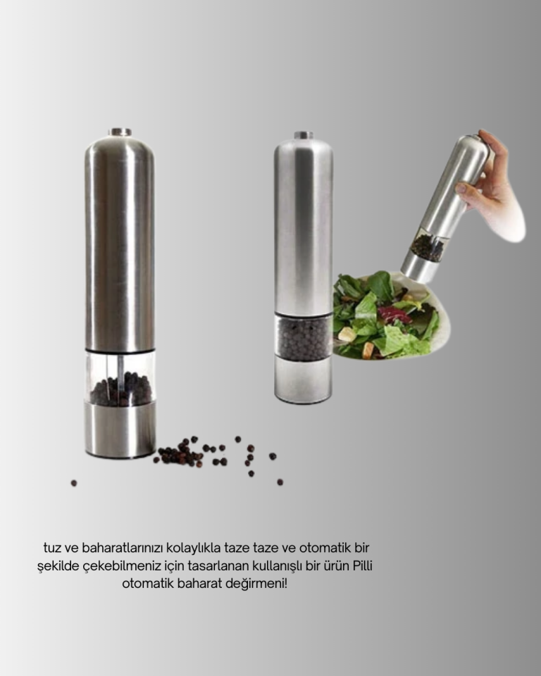 Tek Elle Kullanılan Otomatik Baharat Değirmeni Işıklı Sistem - Lisinya