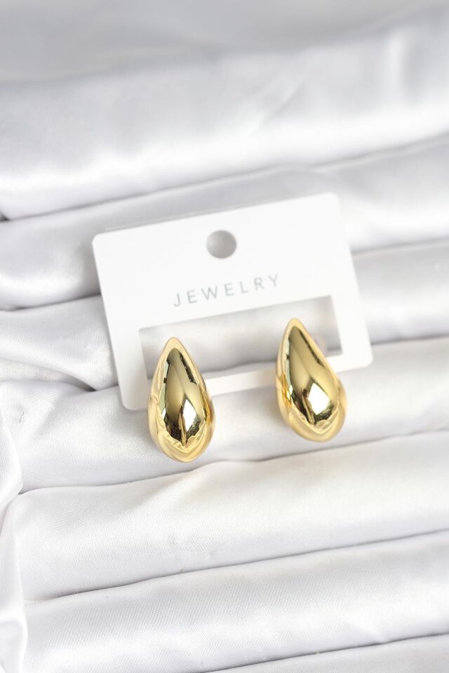 Gold Renk Damla Küpe 24 mm - Lisinya