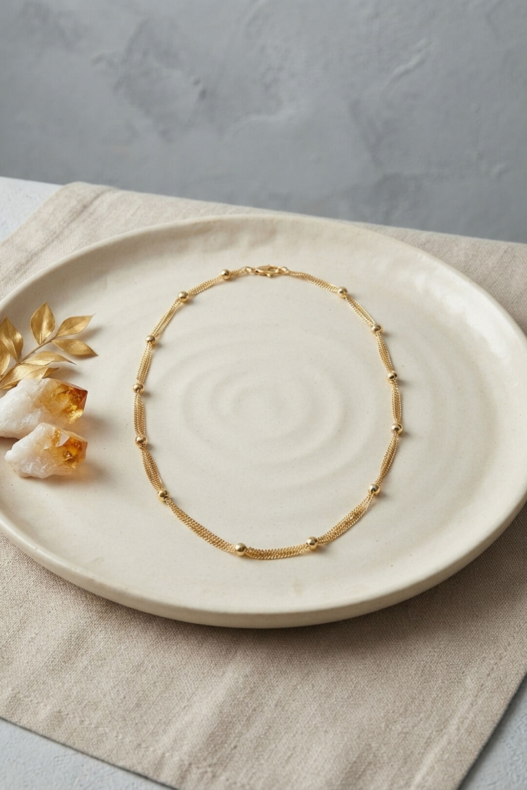 CM Top Zincirli Gold Renk 50 cm Kadın Kolye - Lisinya