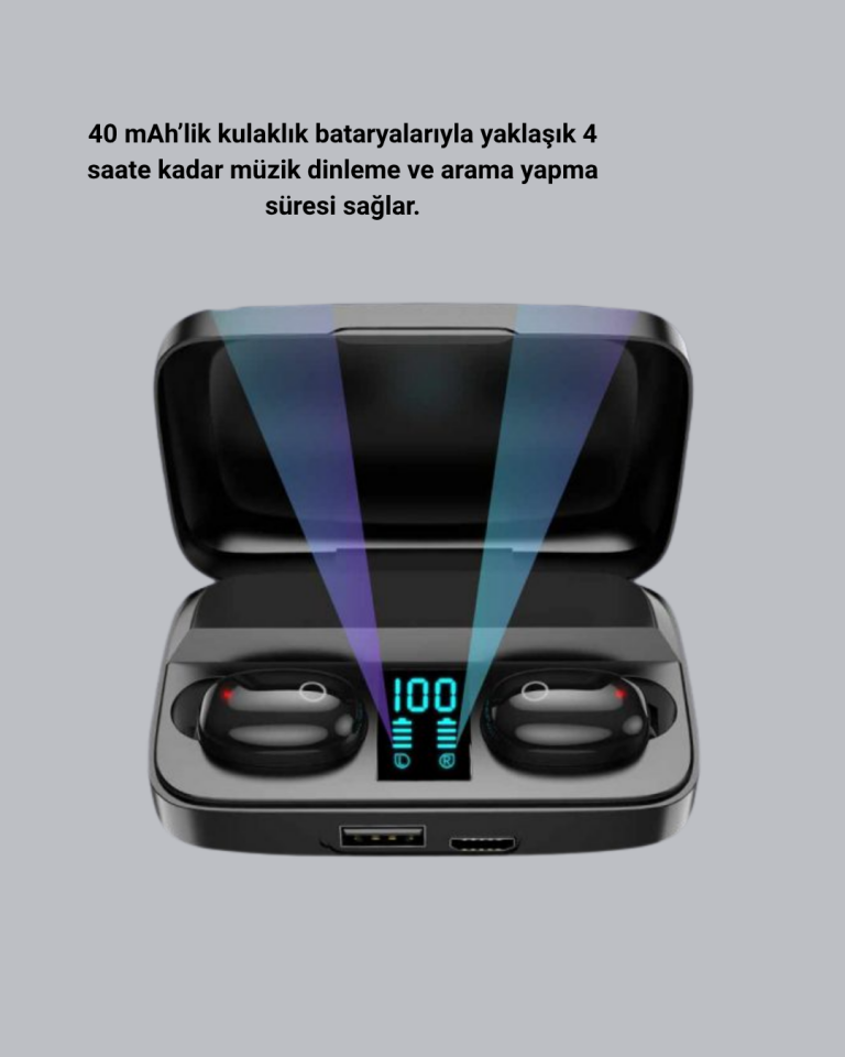 TWS A10s Bluetooth Kulaklık 1800mAh Powerbank Dijital Ekranlı