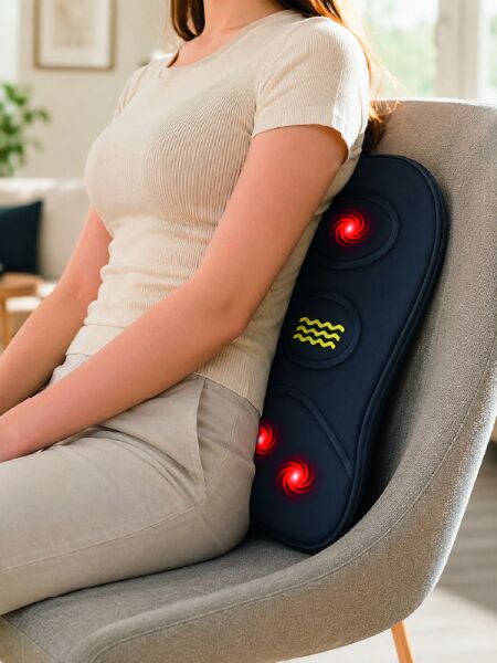 Ergonomik Isıtmalı Bel Masaj Minderi Sırt Destek Minderi - Lisinya