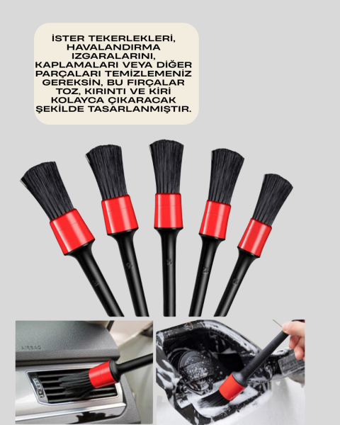 Yumuşak Kıllı Araç Bakım Fırça Takımı - Lisinya