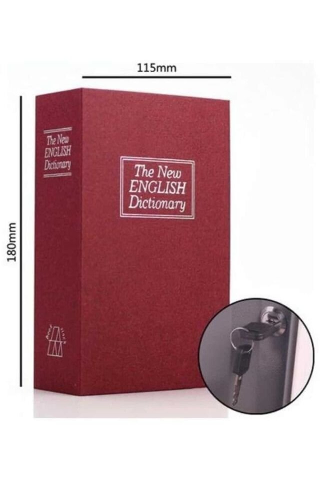 Kitap Görünümlü Gizli Kasa Büyük Boy Anahtarlı Kilitli Para Kasası - Lisinya