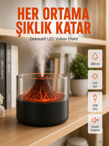 Aromaterapi Difüzörlü Sessiz Çalışan Hava Nemlendirici - Lisinya
