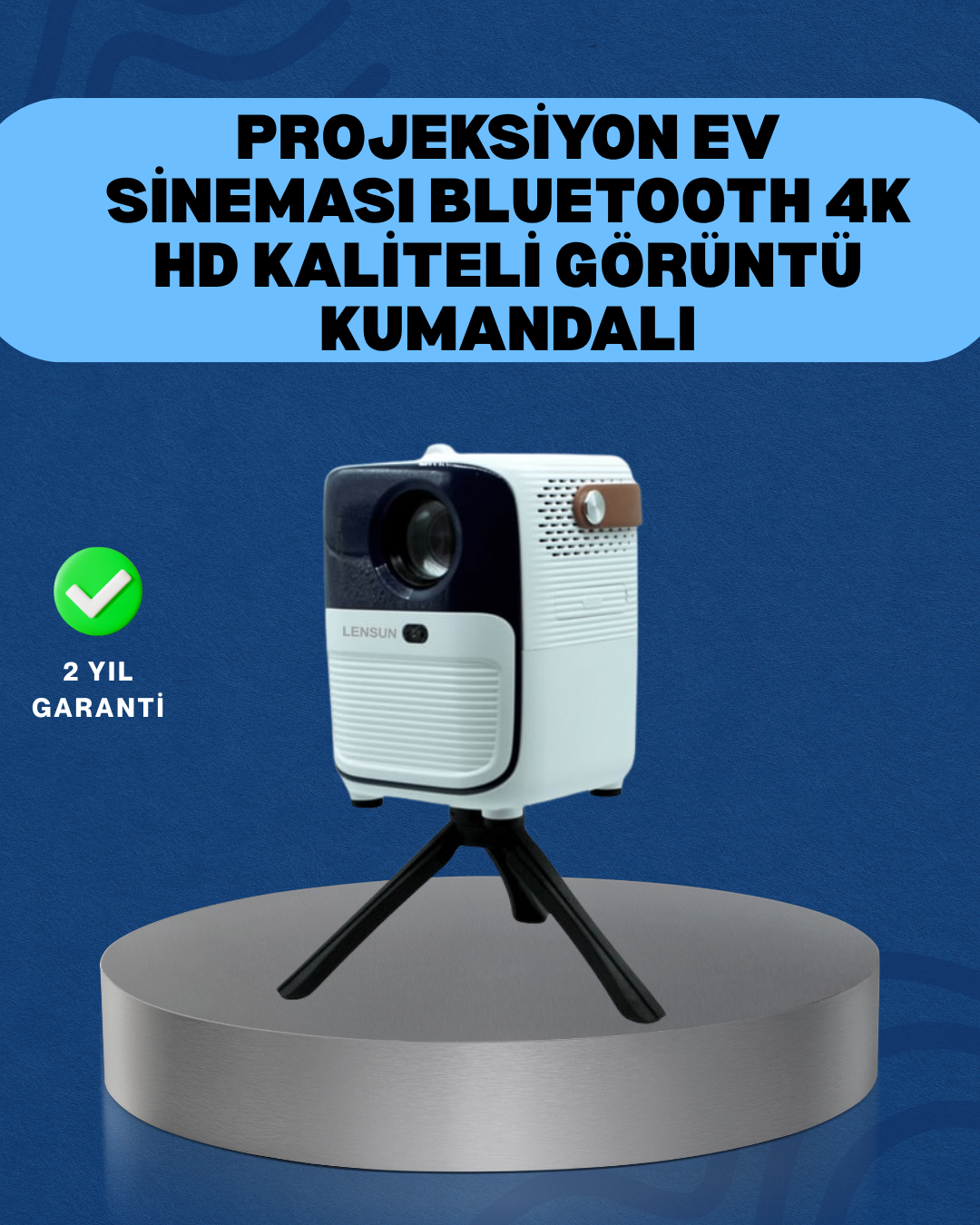 Ultra HD Çözünürlüklü Taşınabilir Projektör – 1920x1080 Piksel Görüntü Kalitesi - Lisinya