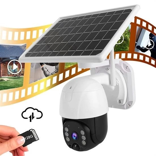 Solar Panelli Su Geçirmez Gece Görüş Destekli Kablosuz Bağlantılı Güvenlik Kamerası