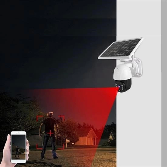 Solar Panelli Su Geçirmez Gece Görüş Destekli Kablosuz Bağlantılı Güvenlik Kamerası