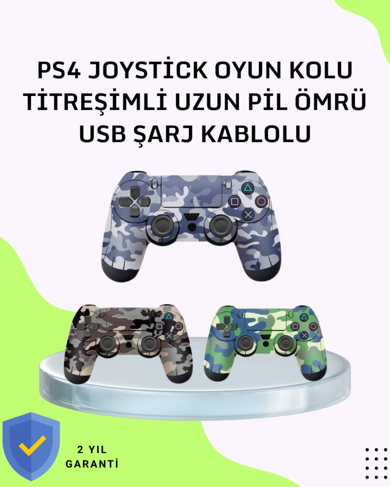 Uzun Pil Ömürlü Oyun Kolu – USB ile Hızlı Şarj Desteği - Lisinya